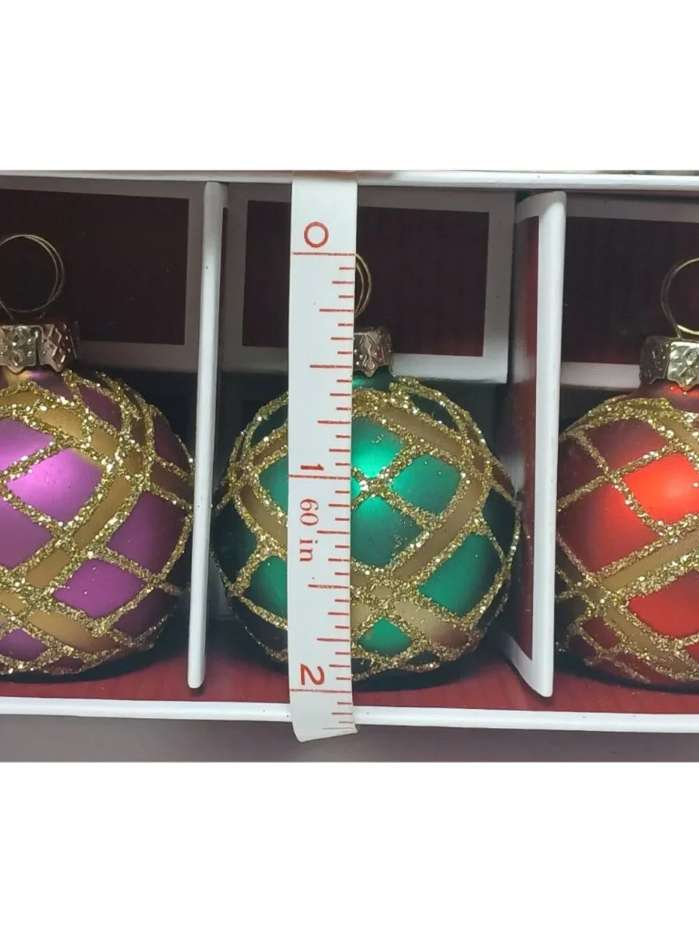6 Glittery Christmas Ornament Placecard Holders 2